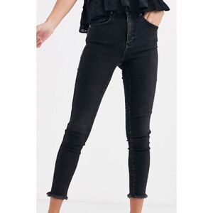 Free People Raw High Rise Jegging Black